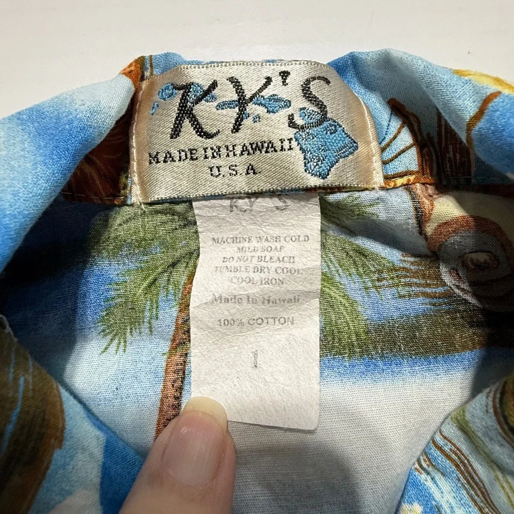 Vintage KY'S Hawaii Kids Hawaiian Shirt and Shorts Set Blue Woody Car Y2K 1